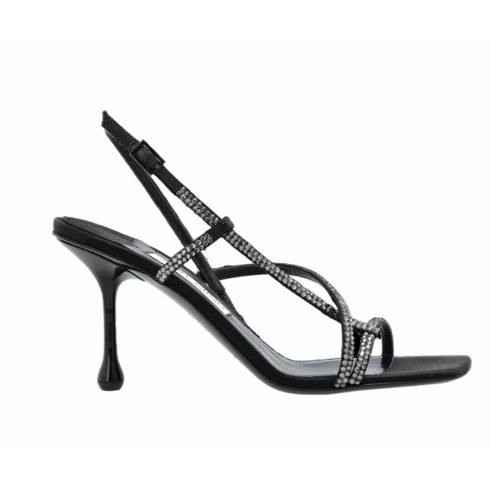Jimmy Choo Etana 80 Embellished Sandals in Black NWB Size 38 1/2 or US 8 1/2